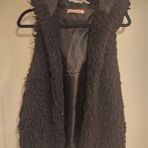 Sleeveless Fuzzy Coat